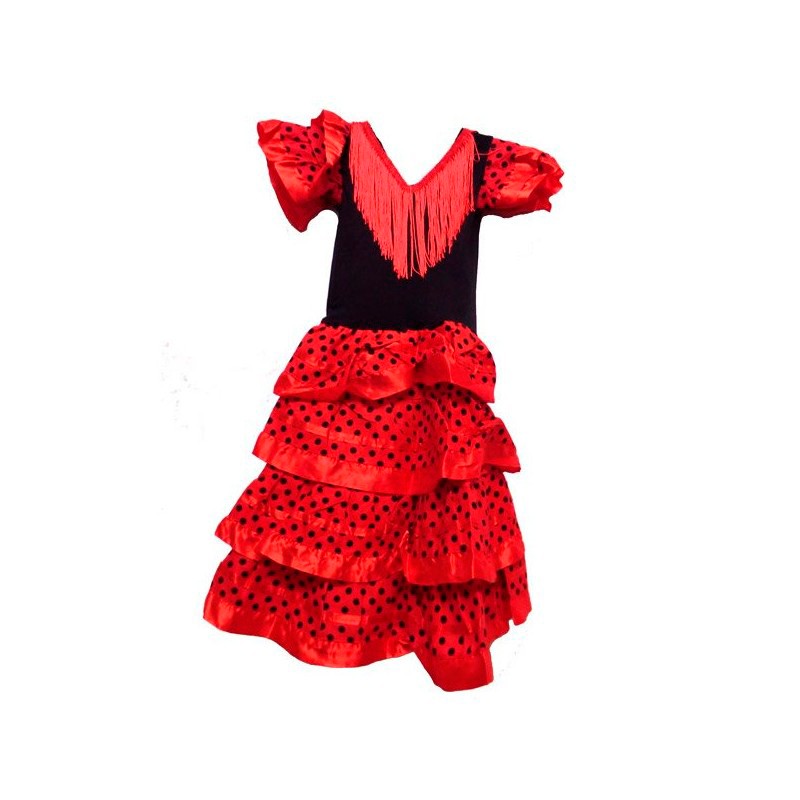 Disfraz de flamenca rojo y blanco para mujer