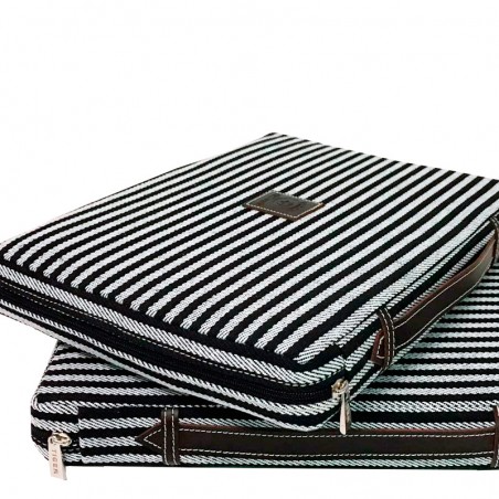 Bullfighting cushion black and white stripes