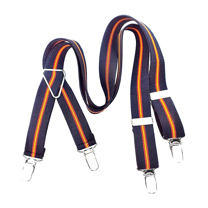 Elastische Kinder-Hosenträger mit spanischer Flagge, Marineblau