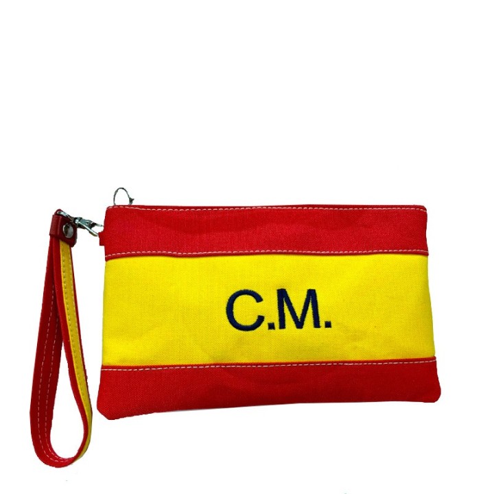 Custom handbag or clutch featuring the Spanish flag