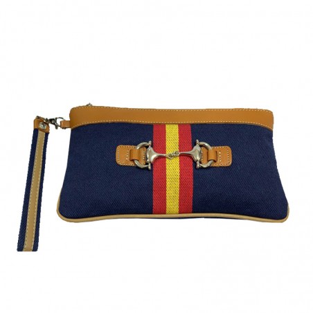 Cartera o Clutch Bandera de España de mano azul marino