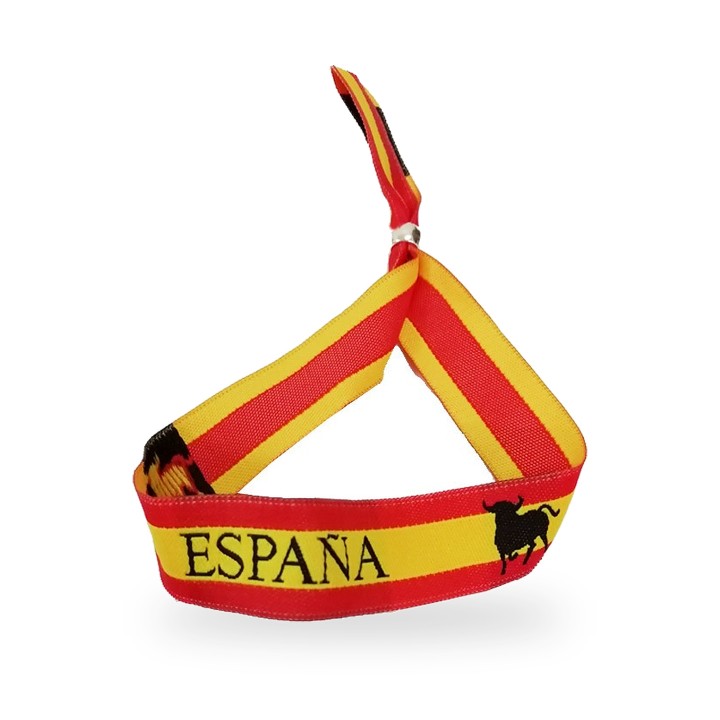 Pulseira de tecido bandeira de Espanha e touro – vista 2