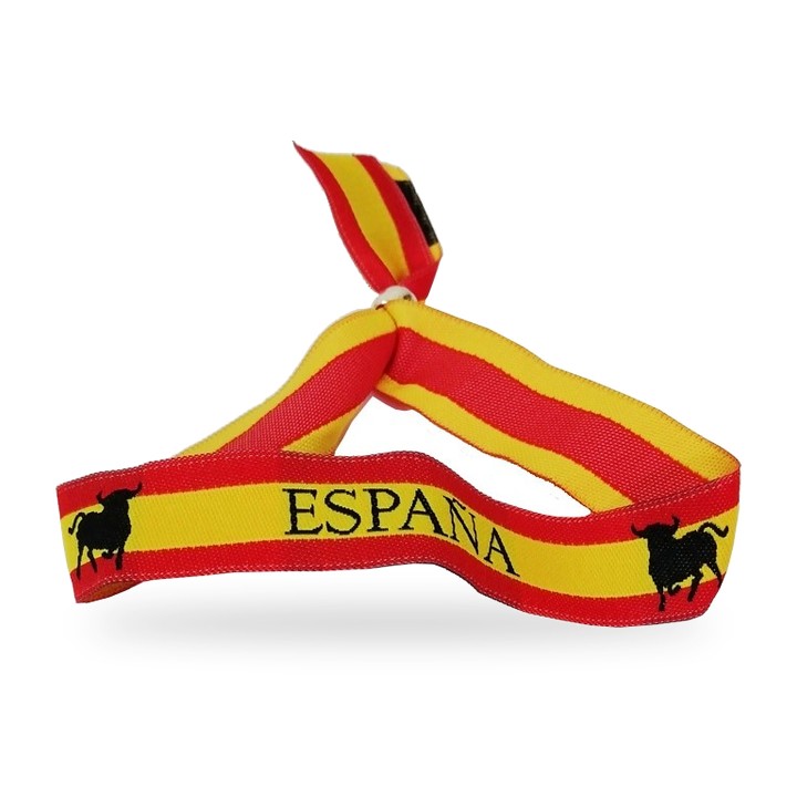 Pulseira de tecido bandeira de Espanha e touro – vista 3
