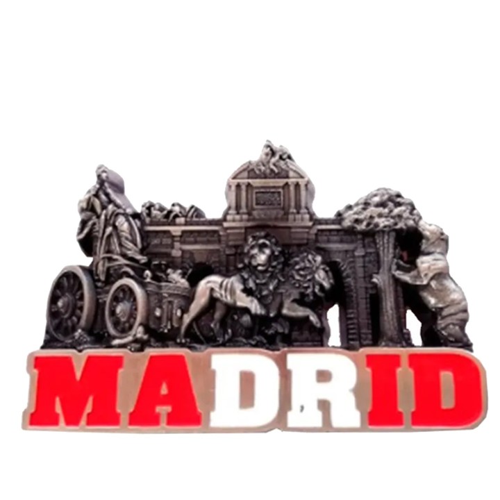 Magnet Madrid en métal avec ses monuments