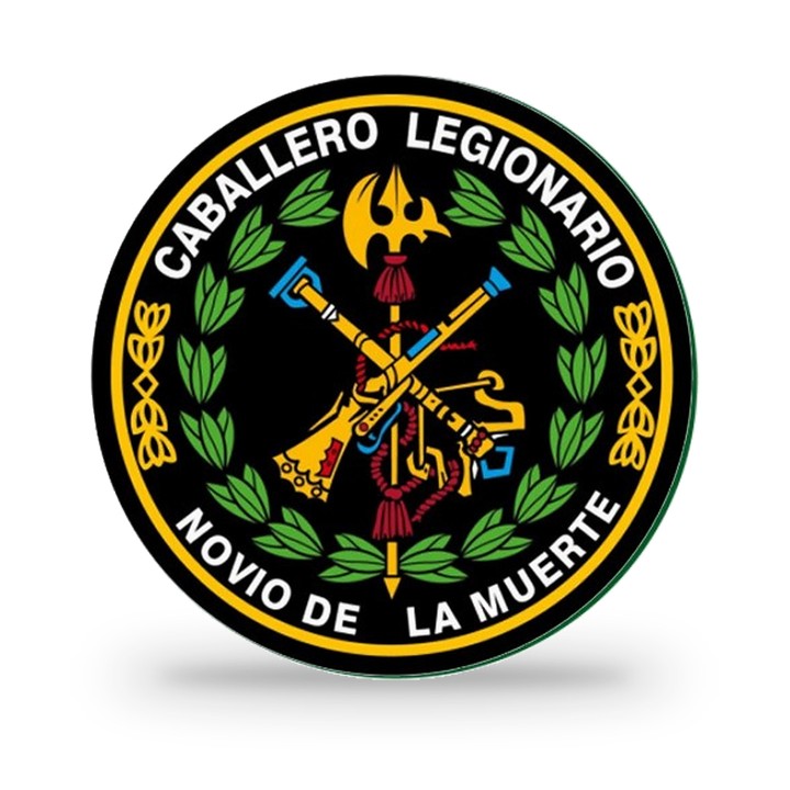Runder Aufkleber der Spanischen Legion mit Lorbeerkranz