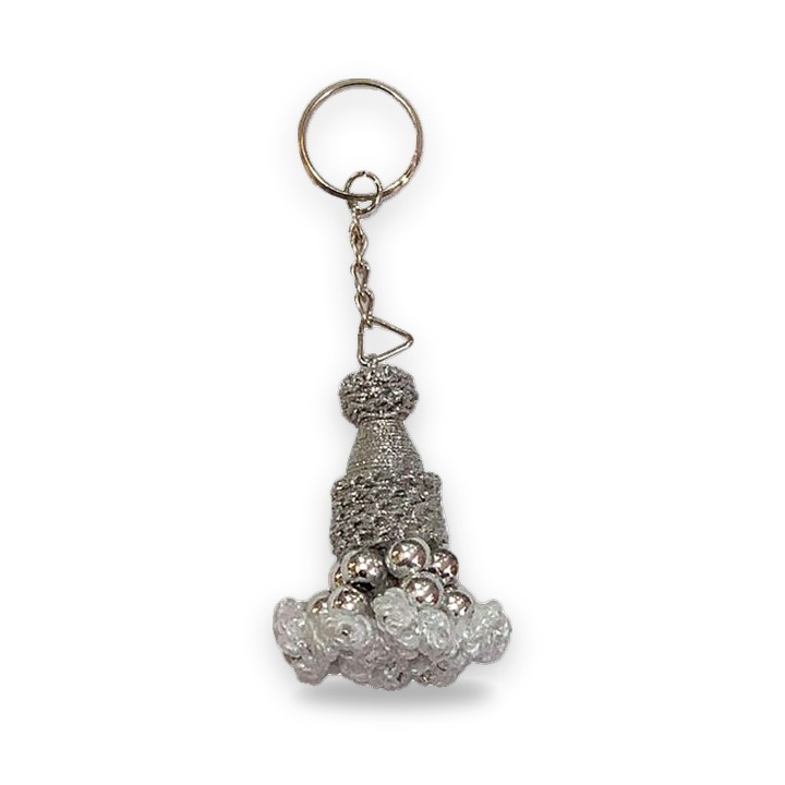 Porte-clés macho de veste de torero, argent et blanc