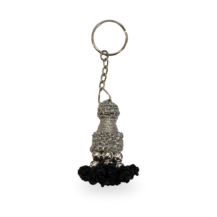 Schlüsselanhänger Macho der Torero-Jacke, Silber und Schwarz
