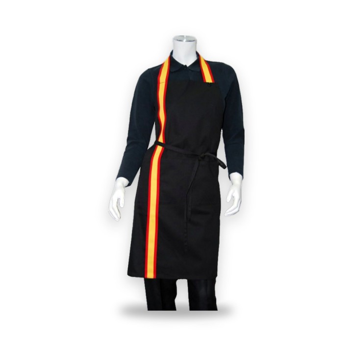 Tablier de cuisine à bavette avec lanière drapeau de l'Espagne