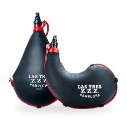 Borraccia per vino (bota) Las Tres Z.Z.Z. Suprema dritta con pece, nera