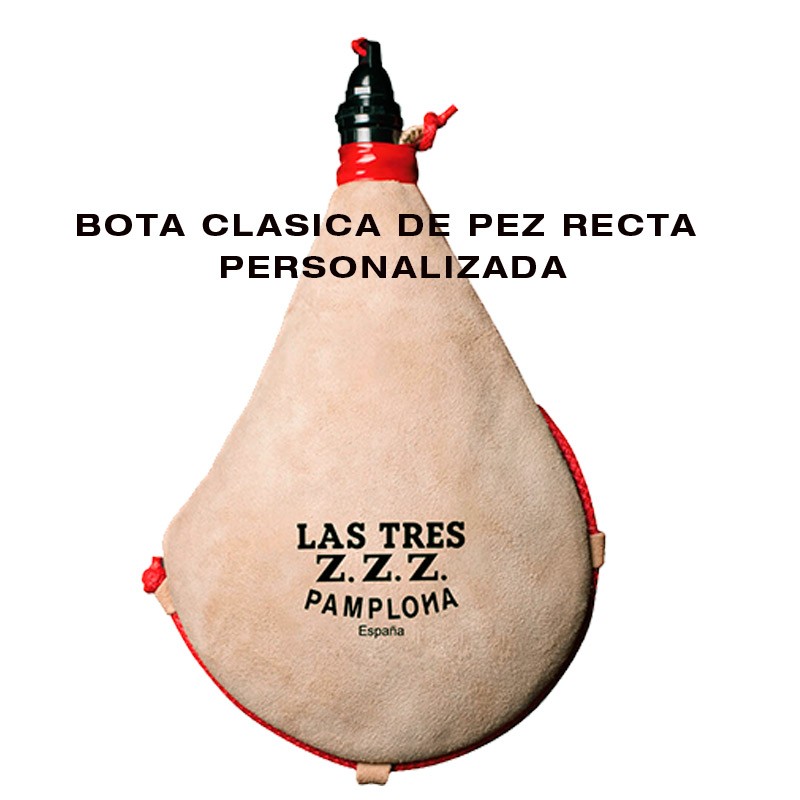 Bota Tradicional de PEZ : Bota de Vino Pez Recta Blanca 1 litro