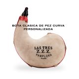 Bota de vino clásica curva de pez Las Tres Z.Z.Z. personalizada
