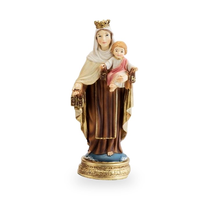 Statuetta della Madonna del Carmine con il Bambino in resina