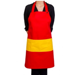 Delantal de cocina Bandera de España peto y con bolsillo delantero