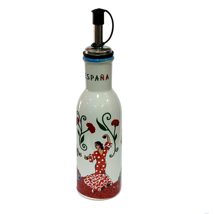 Ölflasche aus Keramik mit Flamencotänzerin – Ansicht 2