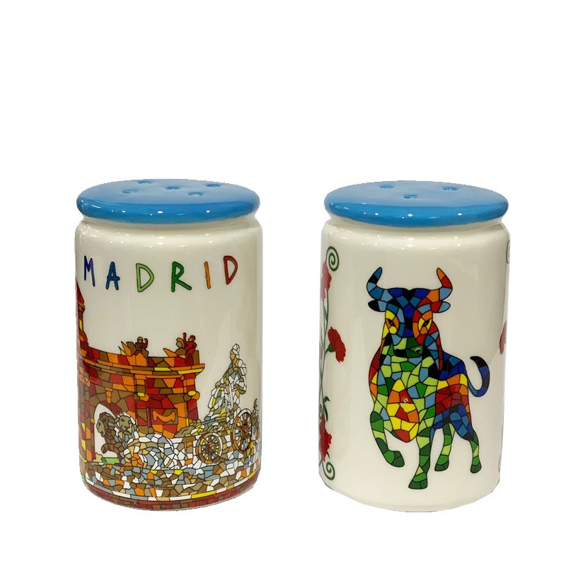 Juego de Sal y pimienta Toro Madrid trencadis