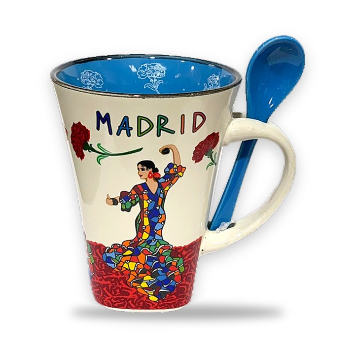 Flamenco dancer mosaic mug with spoon – view 2