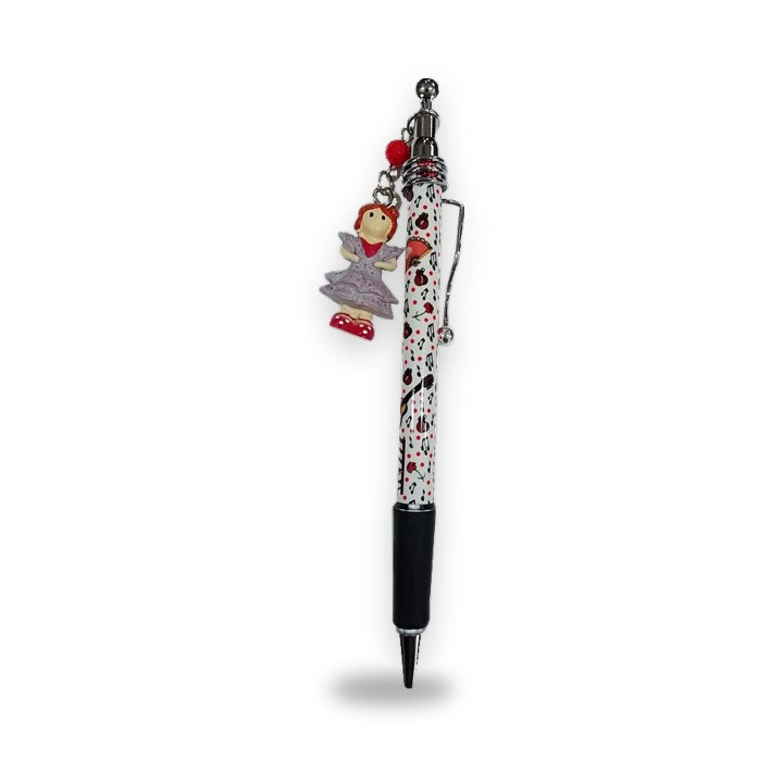 Stylo flamenco avec pendentif danseuse en céramique – vue 2