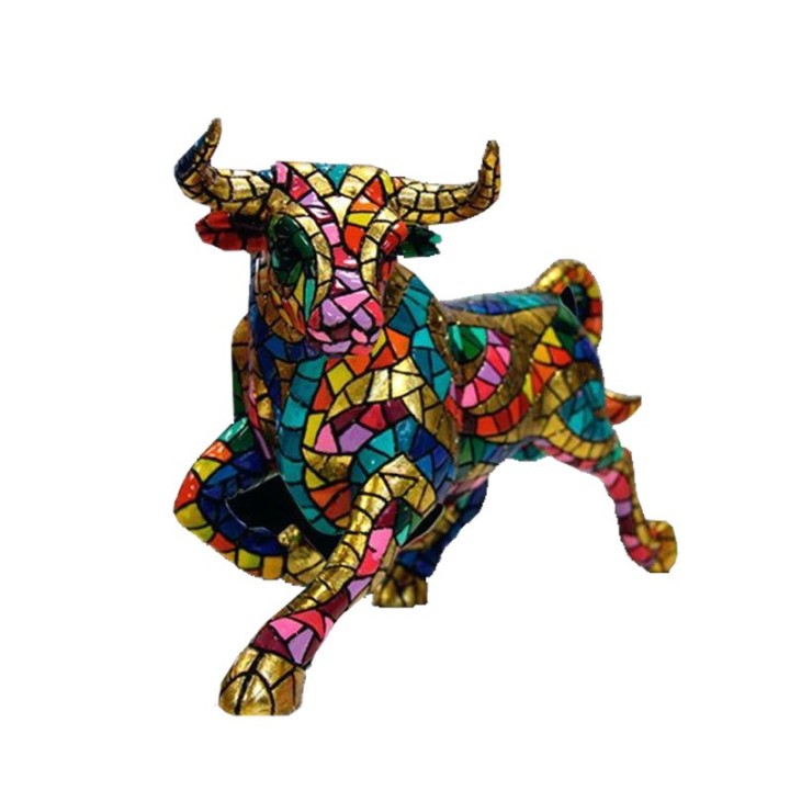 Multicolor Mosaic Bull Carnival Descarao from Barcino in ZiNGS shop