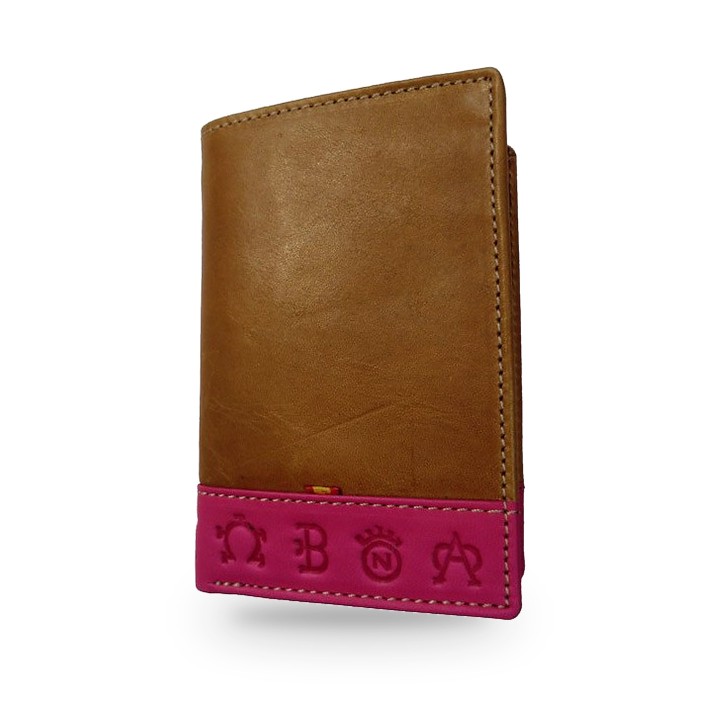 Portefeuille homme en cuir d'Ubrique aux fers fuchsia et porte-cartes – vue 6