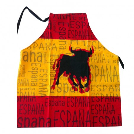 Delantal de cocina "Bandera de España y Toro"
