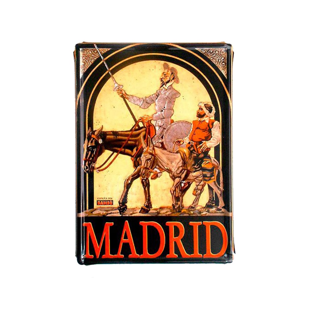 Placa decoración metálica "Don Quijote y Sancho Panza"