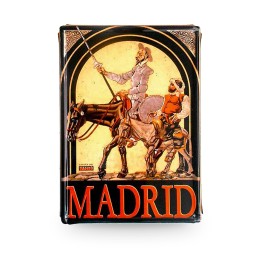 Placa de metal de Dom Quixote e Sancho Pança em estilo vintage