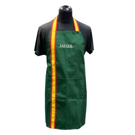 Delantal de cocina Bandera de España Personalizado color verde