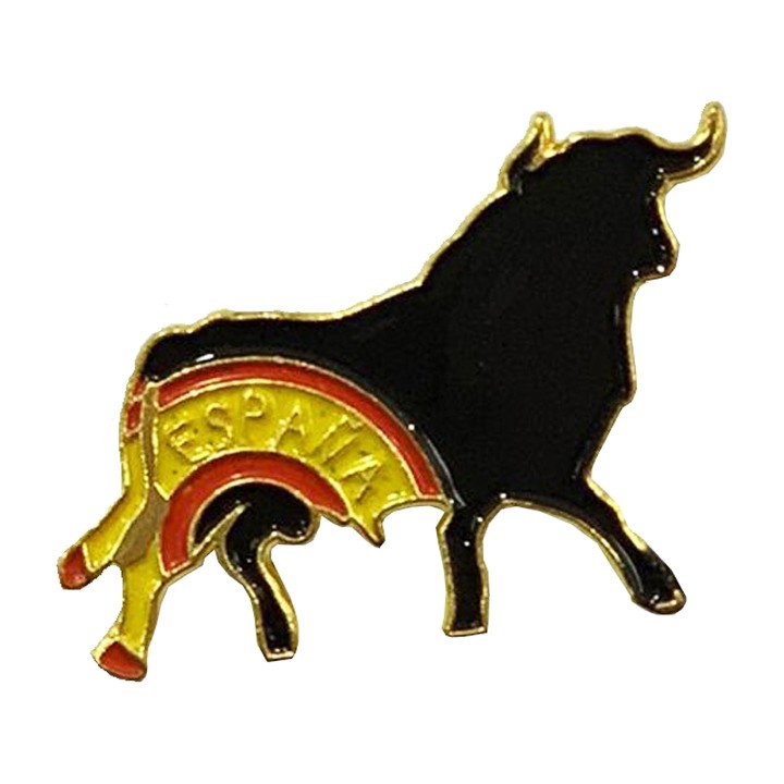 Pin de toro con bandera de España