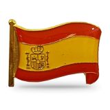 Spanish flag pin badge with coat of arms – view 2