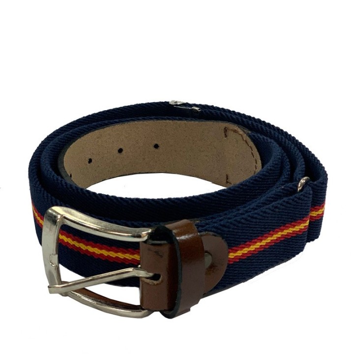 Blue elastic men's belt featuring the colors of Spain