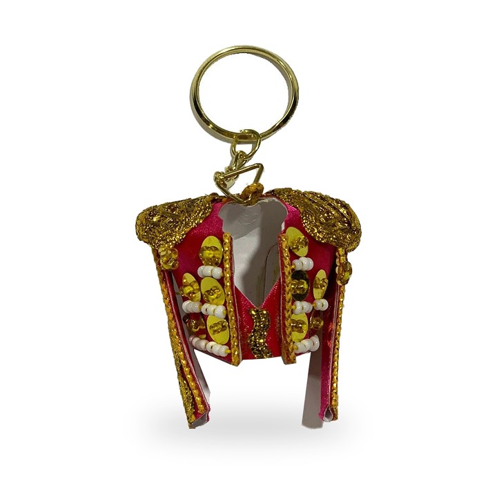 Portachiavi a forma di giacchetta da torero fatto a mano, colore rosso – vista 8