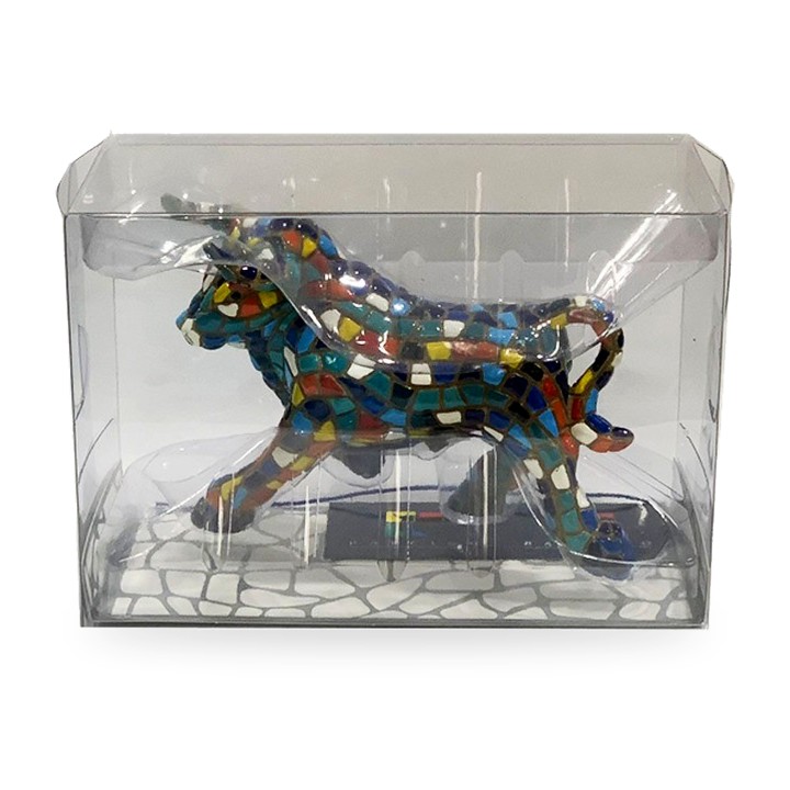 Statuetta di toro a mosaico blu di Barcino – vista 3
