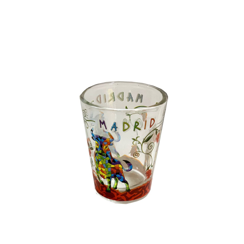 Vaso de cristal "Toro y Madrid" Trencadís