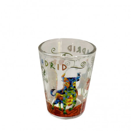 Vaso de cristal "Toro y Madrid" Trencadís