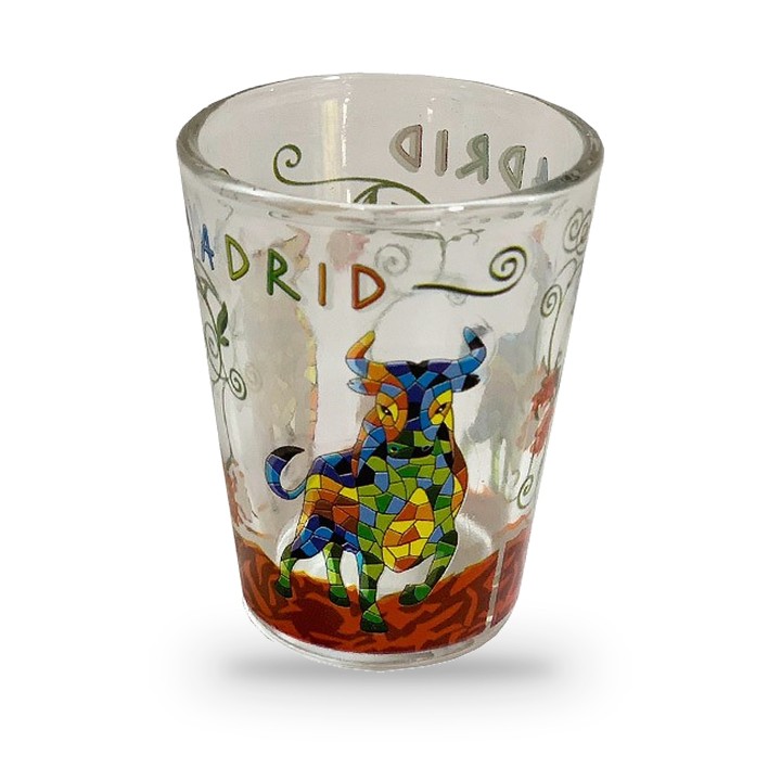 Schnapsglas aus Glas Toro Madrid im Mosaik – Ansicht 2