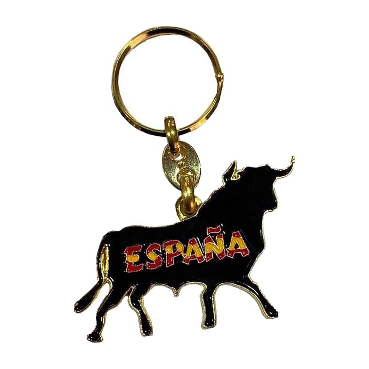 Portachiavi in metallo con toro della Spagna, otto modelli