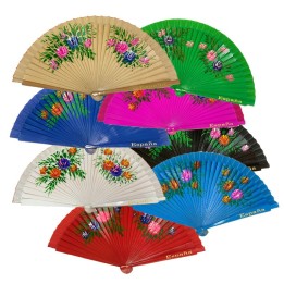 Wooden fan with flowers "Spain"