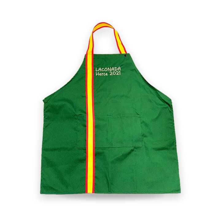 Delantal con peto Bandera de España personalizado, color verde – vista 14