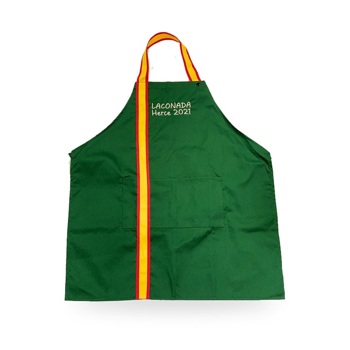 Grembiule con pettorina Bandiera spagnola personalizzato, colore verde – vista 14