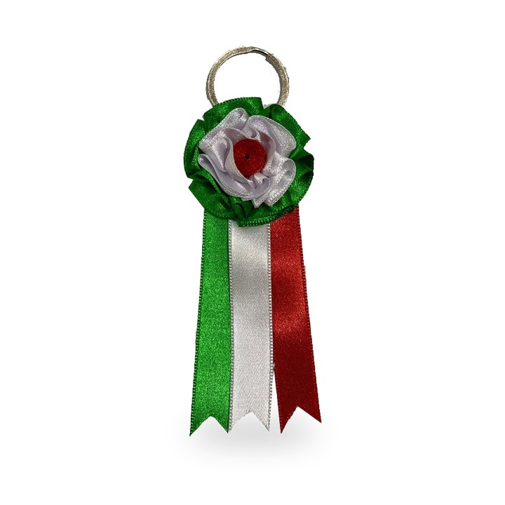 Medium bull ranch rosette, 8 x 22 cm, satin ribbon – view 21