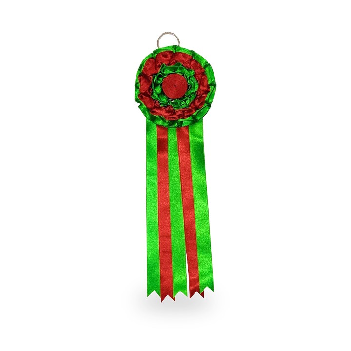 Divisa di allevamento grande in raso verde e rosso