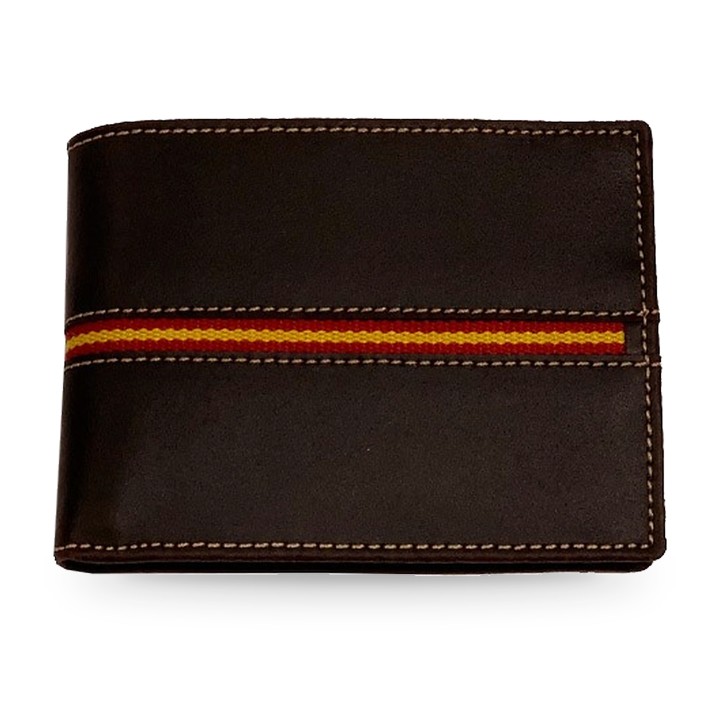 Carteira de homem castanha com bandeira de Espanha, modelo vertical – vista 6