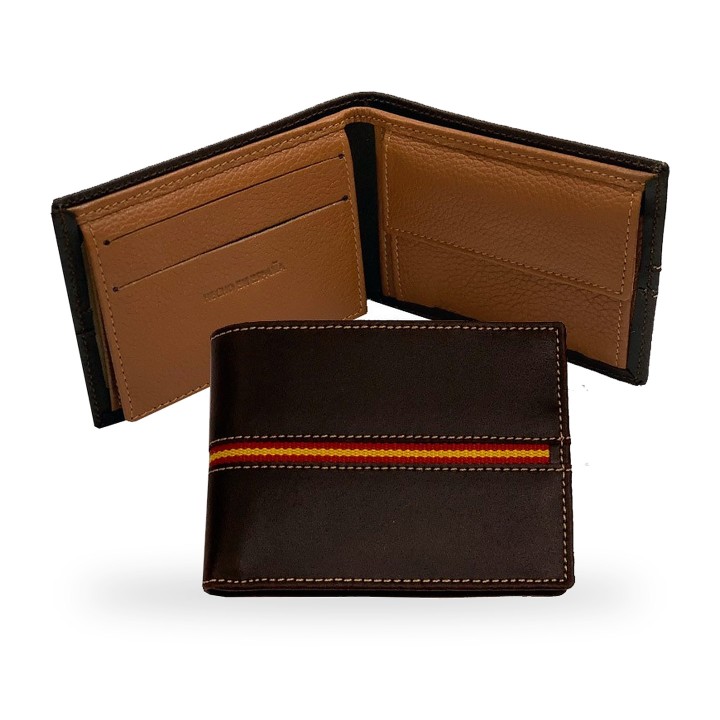 Carteira de homem castanha com bandeira de Espanha, modelo vertical – vista 7