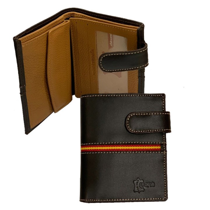 Spain flag leather man's wallet, spanish fashion on-line. ZiNGS gifts