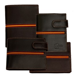 Spain flag leather man's wallet, spanish fashion on-line. ZiNGS gifts