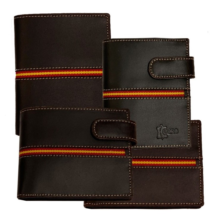 Spain flag leather man's wallet, spanish fashion on-line. ZiNGS gifts