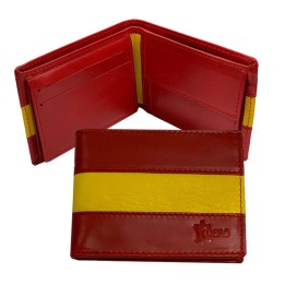 Spanish flag leather men's wallet