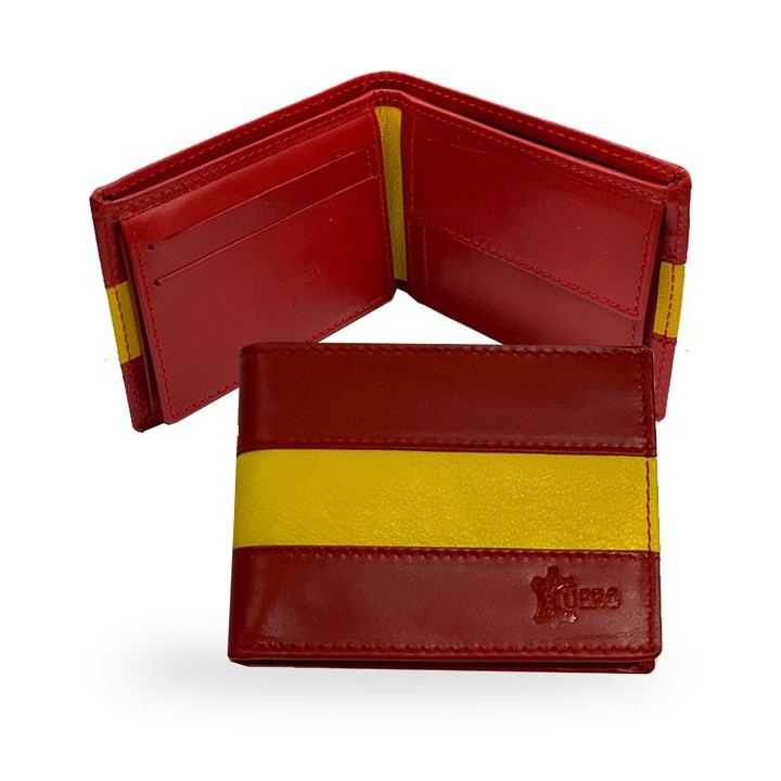 Herren-Geldbörse aus Leder mit Streifen der spanischen Flagge – Ansicht 2