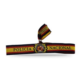 Stoffarmband der Policía Nacional mit Zamak-Schieber