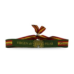 Braccialetto in tessuto della Virgen del Pilar, verde